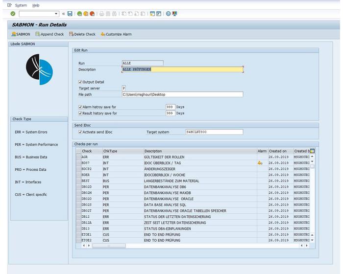 Libelle SABMON frontend shows the central cockpit with relevant system and business data at a glance