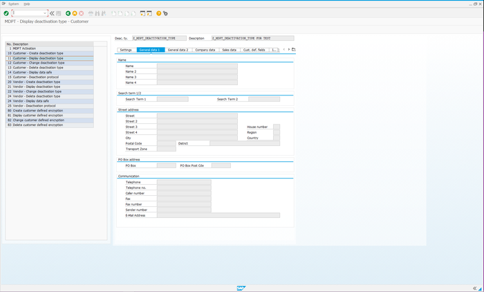 Frontend of the Libelle Master Data Protection Tool