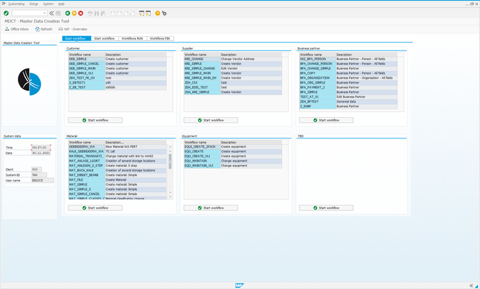 Frontend of the Libelle Master Data Creation Tool