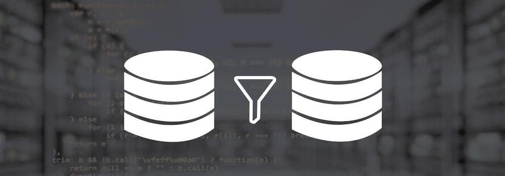 Programming script with icon of two servers and a time funnel in the foreground