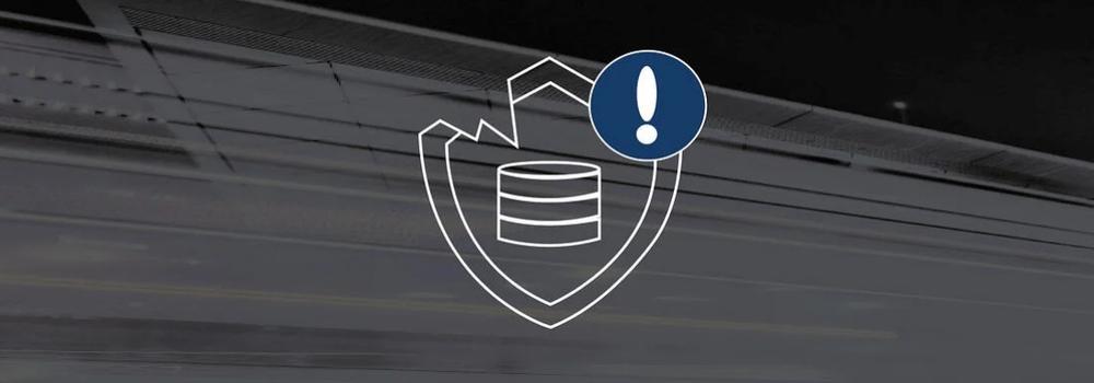 Colourful light stripes with icon of a damaged server in the foreground